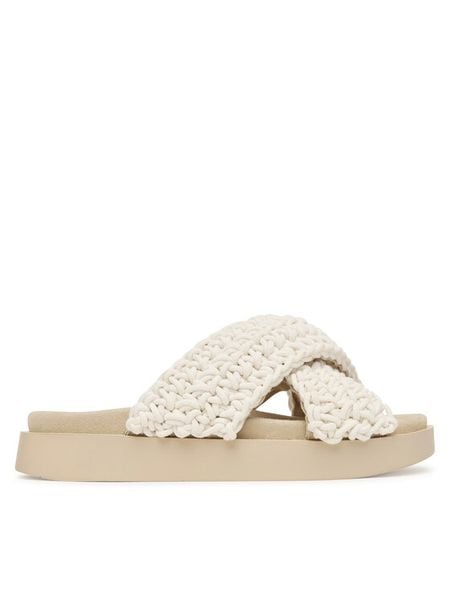 Inuikii Klapki Woven 1004.003.0062 Biały. Białe klapki Inuikii, bez wzorów, z materiału, bez obcasa, bez zapięcia. Za 597.99 zł.