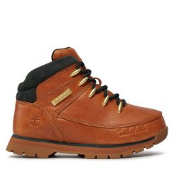Trapery Timberland. Brązowe traperki Timberland, bez wzorów, bez obcasa, bez zapięcia. Za 449.99 zł.