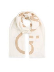 Calvin Klein Szal Bold Logo Cotton Hemp Scarf K60K612975 Écru. Szaliki i kominy Calvin Klein, bez wzorów, z bawełny. Za 219.99 zł.