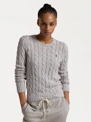 Polo Ralph Lauren Sweter 211947924001 Szary Slim Fit. Szare swetry Polo Ralph Lauren, xxs, bez wzorów, z bawełny, bez ramiączek. Za 669.99 zł.