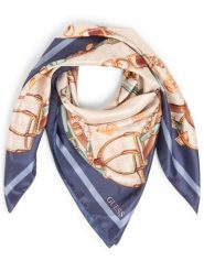 GUESS Szalik damski Kobiety niebieski|beżowy wzorzysty, ONE SIZE. Brązowe szaliki i kominy Guess, z aplikacjami, z syntetyku, eleganckie. Za 329.95 zł.
