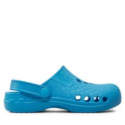 Klapki Dry Walker. Niebieskie klapki Dry Walker, bez wzorów, bez obcasa, bez zapięcia. Za 79.99 zł.