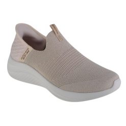 Buty sportowe Sneakersy damskie, Skechers Ultra Flex 3.0-Glitter Me Slip-Ins. Brązowe buty sportowe lifestyle Skechers, bez wzorów, casualowe, bez zapięcia. Za 429.99 zł.