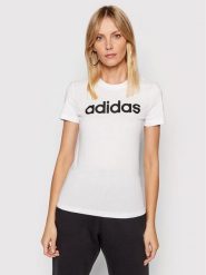 Adidas T-Shirt Essentials GL0768 Biały Slim Fit. Białe t-shirty adidas, l, bez wzorów, z bawełny, bez kołnierzyka, bez ramiączek. Za 79.99 zł.