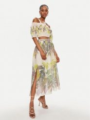 TWINSET Komplet bluzka i spódnica 241TT2443 Beżowy Regular Fit. Brązowe bluzki Twinset, bez wzorów, z bawełny, bez kołnierzyka, bez ramiączek. Za 1,689.00 zł.