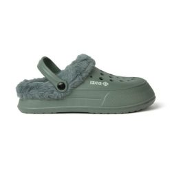 Ciepłe domowe kapcie CONCORD z ciepłym futerkiem i wkładką z pianki EVA. Zielone kapcie IZAS, bez wzorów. Za 139.09 zł.