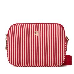 Torebka Tommy Hilfiger. Czerwone listonoszki Tommy Hilfiger, bez wzorów, bez dodatków. Za 229.99 zł.