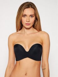 Wonderbra Biustonosz bardotka WB00032D Czarny. Czarne biustonosze Wonderbra, bez wzorów, z syntetyku. Za 319.99 zł.
