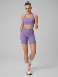 4F Legginsy kolarki treningowe bezszwowe damskie - fioletowe M/L. Fioletowe legginsy 4f, bez wzorów. Za 79.99 zł.