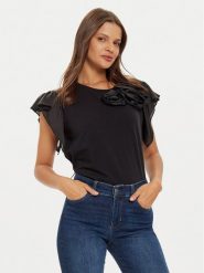 Liu Jo Bluzka WF4183 J5003 Czarny Regular Fit. Czarne bluzki Liu Jo, xs, bez wzorów, z bawełny, bez kołnierzyka, bez ramiączek. Za 499.99 zł.