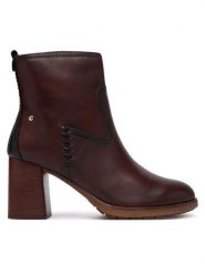Pikolinos Botki Palencia W9U-8945C1 Brązowy ciemny. Brązowe botki Pikolinos, bez wzorów, ze skóry, bez obcasa, na słupku, bez zapięcia. Za 799.99 zł.