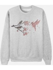 WOOOP Bluza "Blossom Bird" w kolorze szarym rozmiar: S. Szare bluzy bez kaptura Wooop, s, bez wzorów, bez kaptura. Za 109.45 zł.