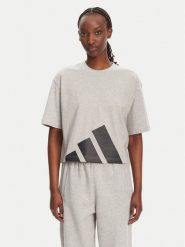 Adidas T-Shirt Essentials Big Logo Boyfriend JG8738 Szary Loose Fit. Szare t-shirty adidas, xs, bez wzorów, z bawełny, bez kołnierzyka, bez ramiączek. Za 89.99 zł.
