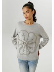 Aniston Sweter w kolorze jasnoszarym rozmiar: 38. Szare swetry Aniston, bez wzorów, bez ramiączek. Za 104.64 zł.