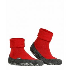 Skarpety Falke Cosyshoe. Czerwone skarpetki Falke, bez wzorów, z elastanu. Za 226.50 zł.