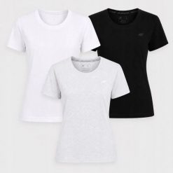 T-SHIRT DAMSKI 4F ZESTAW 3PAK KOSZULKA SPORTOWA KOMPLET XL F3308 SS26. T-shirty sportowe 4f, uniwersalny, bez wzorów, z bawełny, bez ramiączek, na fitness i siłownię. Za 119.97 zł.