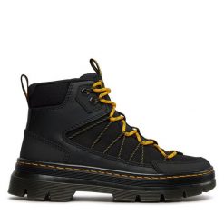 Trapery Dr. Martens. Czarne traperki Dr Martens, bez wzorów, bez obcasa, bez zapięcia. Za 849.99 zł.