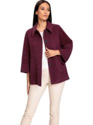 Heine Płaszcz przejściowy w kolorze bordowym rozmiar: 36. Czerwone płaszcze Heine, bez wzorów, z wełny, bez kaptura. Za 239.99 zł.