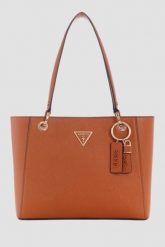 GUESS Brązowa torebka damska Noelle II. Brązowe shopper bag Guess, z aplikacjami, ze skóry, bez dodatków. W wyprzedaży za 529.99 zł.