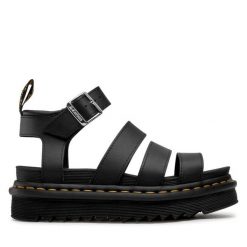 Sandały Dr. Martens. Czarne sandały Dr Martens, bez wzorów, bez obcasa, na płaskiej podeszwie, bez zapięcia. Za 519.99 zł.