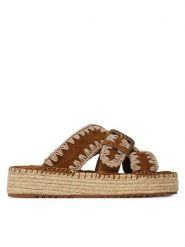 Mou Espadryle Jute sandal MU.SW641003A Brązowy. Brązowe espadryle Mou, bez wzorów, ze skóry, bez obcasa. Za 689.99 zł.