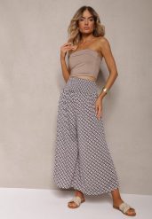Czarno-Beżowe Spodnie High Waist z Bawełny z Rozszerzanymi Nogawkami i Gumką Nereialla. Czarne jeansy Renee, m, z aplikacjami, z bawełny, z podwyższonym stanem. W wyprzedaży za 29.99 zł.