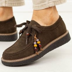 Brązowe skórzane mokasyny damskie T.Sokolski 361. Brązowe mokasyny Sokolski, bez wzorów, z jeansu, z okrągłym noskiem. Za 259.00 zł.