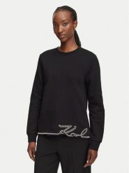 KARL LAGERFELD Bluza B3W20031 Czarny Regular Fit. Czarne bluzy KARL LAGERFELD, xl, bez wzorów, z bawełny, bez ramiączek, bez kaptura. Za 779.99 zł.