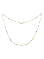 Revoni Złoty naszyjnik z elementami ozdobnymi - dł. 42 cm rozmiar: onesize. Żółte naszyjniki Revoni, z materiału, złote. Za 1,304.99 zł.