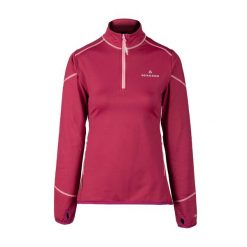 Bluza damska Swiftlayer half zipp VTX. Brązowe bluzy Bergson, bez wzorów, sportowe, bez ramiączek, bez kaptura. Za 229.00 zł.
