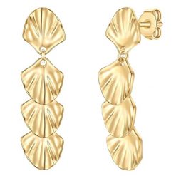 Yokoamii Kolczyki wiszace z metalowej stopu pozlacane 1 ct Damski. Żółte kolczyki Yokoamii, metalowe. Za 159.99 zł.