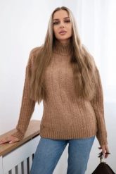 Sweter z półgolfem camelowy. Swetry KESI, na jesień, l, bez wzorów, z wełny, eleganckie, plus size, bez ramiączek. Za 150.97 zł.
