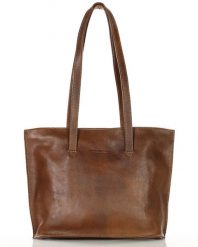 Shopperka skórzana MARCO MAZZINI brązowa 413b. Brązowe torebki klasyczne bez wzorów, ze skóry, do ręki, bez dodatków. Za 429.00 zł.