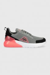 Kappa sneakersy kolor szary. Szare buty sportowe lifestyle Kappa, bez wzorów, sportowe, z okrągłym noskiem, bez zapięcia. Za 189.99 zł.