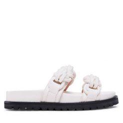 Klapki Alberta Ferretti. Brązowe klapki Alberta Ferretti, bez wzorów, bez obcasa, bez zapięcia. Za 1,319.00 zł.