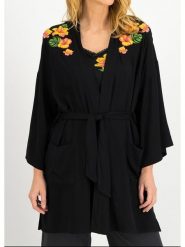 Blutsgeschwister Kardigan "Cio Cio San" w kolorze czarnym rozmiar: L. Czarne swetry Blutsgeschwister, l, bez wzorów, z tkaniny, klasyczne, bez ramiączek. Za 70.08 zł.