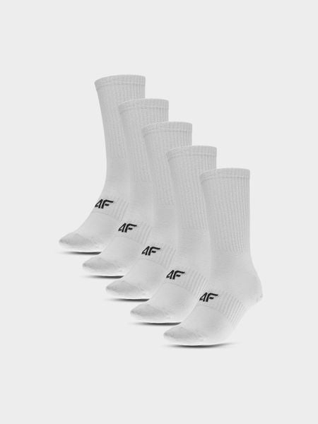 4F Skarpetki długie (5-pack) damskie - białe 35-38. Białe skarpetki 4f, bez wzorów, z dresówki. Za 69.99 zł.