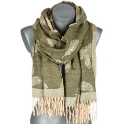 Zielony Bawełniany Duży Szalik Damski Chusta Frędzle Szal St-25. Zielone szaliki i kominy bez wzorów, z bawełny, eleganckie. Za 49.99 zł.