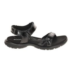 Sandały damskie Ecco Offroad Roam. Czarne sandały ECCO, bez wzorów, z materiału, eleganckie, bez obcasa, bez zapięcia. Za 478.50 zł.