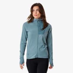Sweter Wędrówki damska Swedemount Ultra Light Tech Midlayer Full Zip. Zielone swetry SWEDEMOUNT, bez wzorów, z tkaniny, wakacyjne, bez ramiączek. Za 184.00 zł.