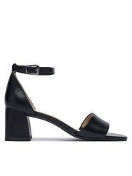Caprice Sandały 9-28303-46 Czarny. Czarne sandały Caprice, bez wzorów, ze skóry, bez obcasa, na słupku, bez zapięcia. Za 242.99 zł.