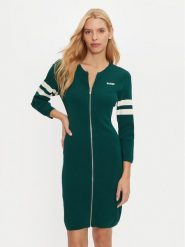 Guess Sukienka dzianinowa V4BK05 ZZ04U Zielony Regular Fit. Zielone sukienki Guess, xs, z aplikacjami, z dzianiny, bez kołnierzyka, bez ramiączek. Za 399.99 zł.