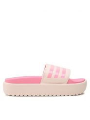 Adidas Klapki Adilette Platform Slides HP9409 Różowy. Czerwone klapki adidas, bez wzorów, z syntetyku, sportowe, bez obcasa, bez zapięcia. Za 229.99 zł.