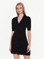 Ba&sh Sukienka dzianinowa Kao 1E23KAO Czarny Slim Fit. Czarne sukienki Ba&sh, l, bez wzorów, z bawełny, bez kołnierzyka, bez ramiączek. Za 739.99 zł.