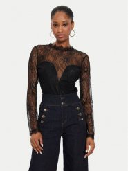 Rinascimento Body CFC0120168003 Czarny Regular Fit. Czarne body i gorsety Rinascimento, bez wzorów, z syntetyku, bez ramiączek. Za 199.99 zł.