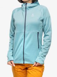 Bluza trekkingowa damska Haglofs Skuta Hood. Niebieskie bluzy z kapturem Haglöfs, m, bez wzorów, z materiału, z kapturem, trekkingowe. Za 493.99 zł.
