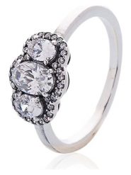 Pandora Srebrny pierścionek z cyrkoniami rozmiar: 48. Szare pierścionki Pandora, z cyrkonią, srebrne. Za 304.99 zł.