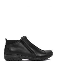 Rieker Botki CEO-L4653-00 Czarny. Czarne botki Rieker, bez wzorów, ze skóry, bez obcasa, na płaskiej podeszwie, bez zapięcia. Za 379.99 zł.