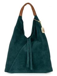 Anna Morellini Skórzany shopper bag "Eleonora" w kolorze zielonym - 40 x 31 x 2 cm rozmiar: onesize. Zielone shopper bag Anna Morellini, bez wzorów, z materiału, na ramię, bez dodatków. Za 206.45 zł.