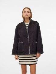 Vero Moda Kurtka przejściowa w kolorze brązowym rozmiar: M. Brązowe kurtki Vero Moda, m, bez wzorów, ze skóry, bez kaptura. Za 123.25 zł.